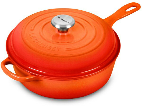 ル・クルーゼ 片手鍋・ソースパン Le Creuset ル・クルーゼ　 26cmカサドゥ　3.5リットル深型フライパン　(オレンジ） 3.75QT　ルクルーゼ