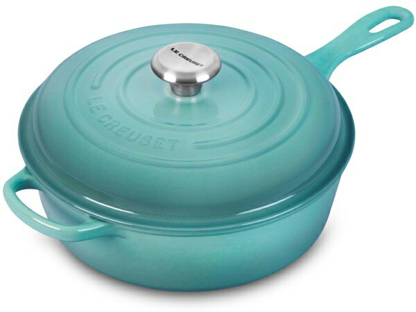 ル・クルーゼ 片手鍋・ソースパン Le Creuset ル・クルーゼ　 26cmカサドゥ　3.5リットル深型フライパン　(カリビアンブルー） 3.75QT　ルクルーゼ