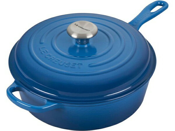 ル・クルーゼ 片手鍋・ソースパン Le Creuset ル・クルーゼ　 26cmカサドゥ　3.5リットル深型フライパン　(マルセイユブルー） 3.75QT　ルクルーゼ