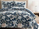 【キング】 Lush Decor ラッシュ・デコール Sydney リバーシブル・キルト3点セット (ネイビー&マルチ) 233×274cm 薄手掛け布団1枚&...