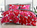 【クイーン】 marimekko マリメッコ Unikko 布団セット (レッド) 243×233cm 布団1枚&枕カバー2枚 ウニッコ 寝具(3)