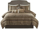 【キング】 Madison Park マディソンパーク Bellagio 掛け布団7点セット (ブラウン/ゴールド) 264×233cm 掛け布団1枚&枕カバー...