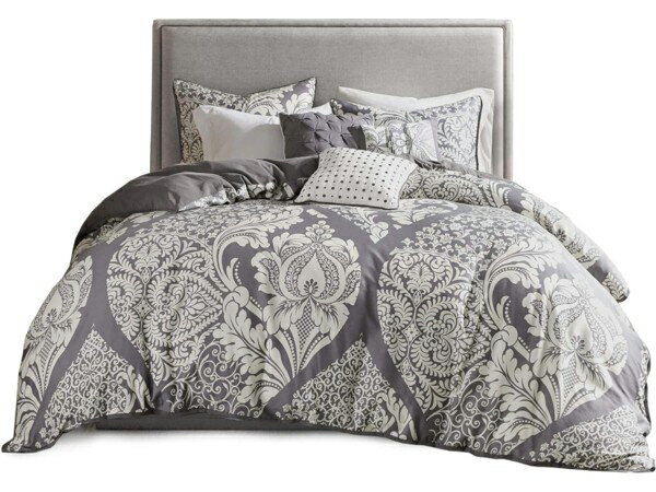 【クイーン】　Madison Park マディソンパーク　Vienna 掛け布団7点セット （グレー）　228×228cm　掛..