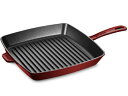 Staub ストウブ 30cm スクエア・グリルパン (グレナディンレッド) 12inch