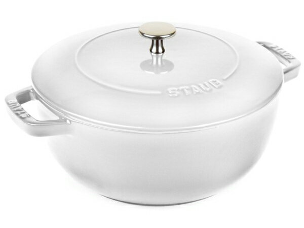 絶版カラー！　Staub ストウブ　Wa-NABE LLサイズ　24cmエッセンシャル・オーブン　（ホワイト）　La cocotte de WA-NABE　3.75QT