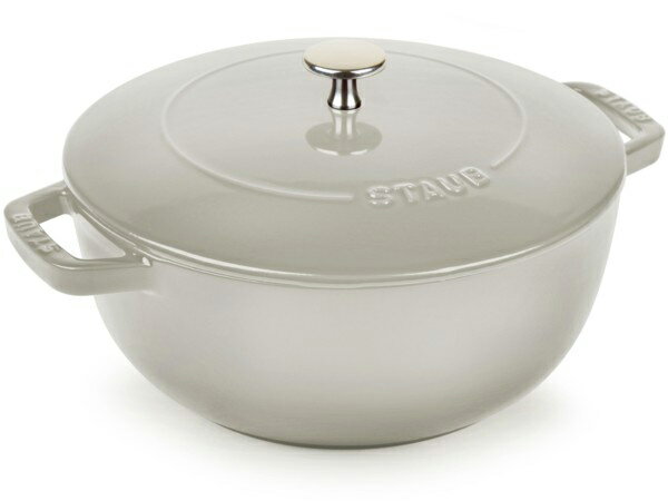 Staub ストウブ　Wa-NABE LLサイズ　24cmエッセンシャル・オーブン　（ホワイトトリュフ）　La cocotte de WA-NABE　3.75QT