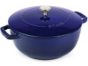 Staub ストウブ　Wa-NABE LLサイズ　24cmエッセンシャル・オーブン　（サファイアブルー）　La cocotte de WA-NABE　3.75QT