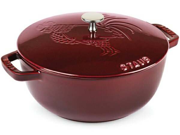 Staub ストウブ　ルースター 24cmエッセンシャル・オーブン　（グレナディンレッド）　Rooster Design　3.75QT