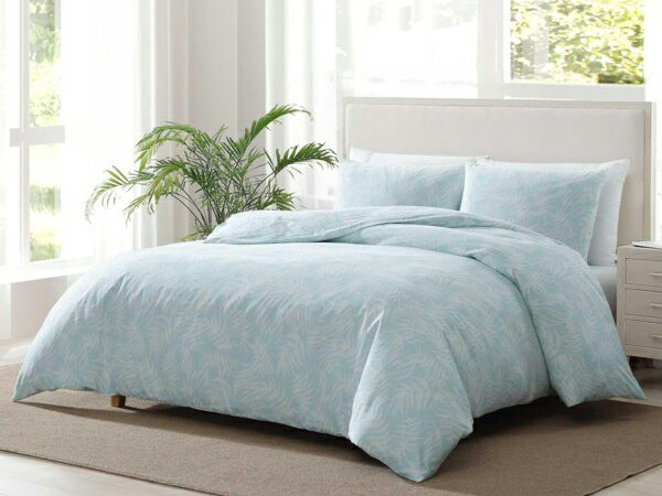 【キング】　Tommy Bahama トミーバハマ　Art of Palms 布団カバー3点セット （ブルー・ラグーン）　24..