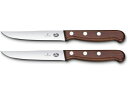 Victorinox ビクトリノックス 12cmステーキ・ナイフ2点セット (ウッド・ハンドル) Wood シリーズ