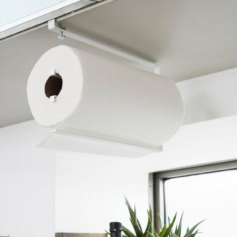 【YAMAZAKI/山崎実業】戸棚下 キッチンペーパーホルダー Plate L ホワイト 3298