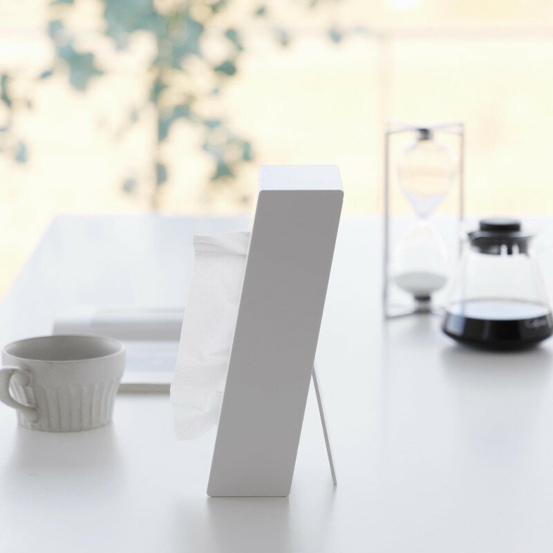 縦横2Wayで置ける ティッシュケース ツーウェイ ティッシュスタンド 樹脂製 タワー tower ホワイト ブラック 1664 1665 山崎実業 YAMAZAKI [2]