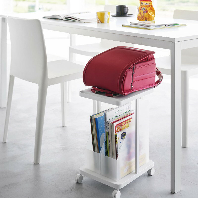 ランドセル収納ラック 2段 キャスター フック付き タワー tower ブラック ホワイト 1747 1748 山崎実業 YAMAZAKI ＼楽天ランキング1位!/