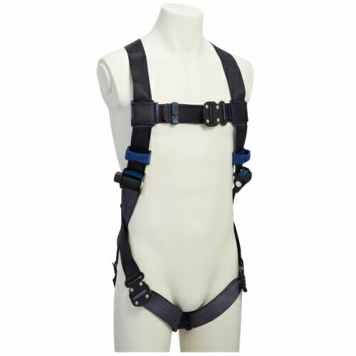 ●　ここがポイント　● 〇ベルト長さを簡単に調整できる回転式ベルトアジャスター、バックルはワンタッチで着脱可能なクイックコネクトバックルを採用しており、素早くフルハーネスを装着することができます。〇 墜落制止時に骨盤全体に荷重が分散する、快適かつ安全な設計です。〇ランヤードのフックやロープを掛けて休止させるためのランヤードキーパー付きです。急にフックを外すときにも、キーパーから容易に外すことができます。〇肩や股部への当たりがやわらかいしなやかなベルトを採用しており、快適な着心地を実現します。〇太陽光や雨水による劣化が起こりにくい金属製のクイックコネクトバックルを採用しています。〇ラベル部にはカバーを設けており、製造年月や規格など重要なラベル情報を汚れや摩耗から長期間保護します。〇墜落制止用器具の規格に適合しています。 型番 1114080N サイズ Sサイズ 商品重量 （約）1.3kg ベルト幅 （約）45mm 材質 ベルト/ポリエステルバックル/亜鉛メッキ鋼、アルミニウム、ステンレス鋼Dリング/スチール 使用可能質量 （約）128kg 生産国 スロバキア 3M スリーエム DBI-サラ エグゾフィット ライト フルハーネス Sサイズ 1114080N 墜落制止用器具