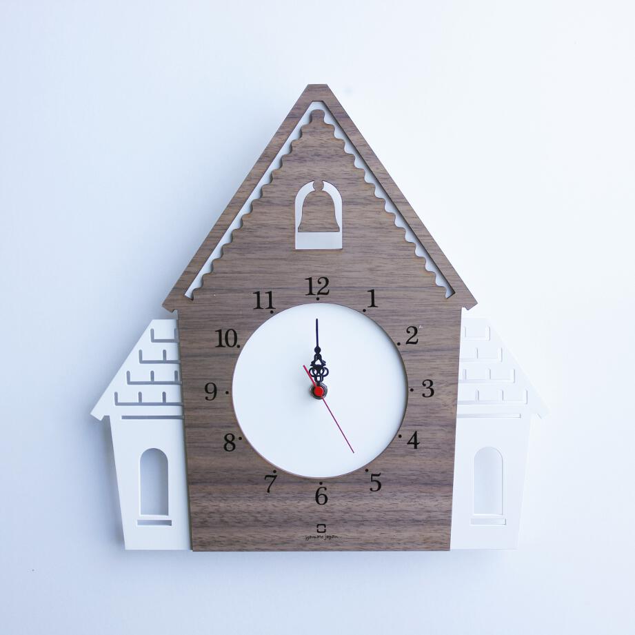 【ヤマト工芸】 【日本製】 掛け時計 DOUWA house Wサイズ ホワイト YK14-001-WH