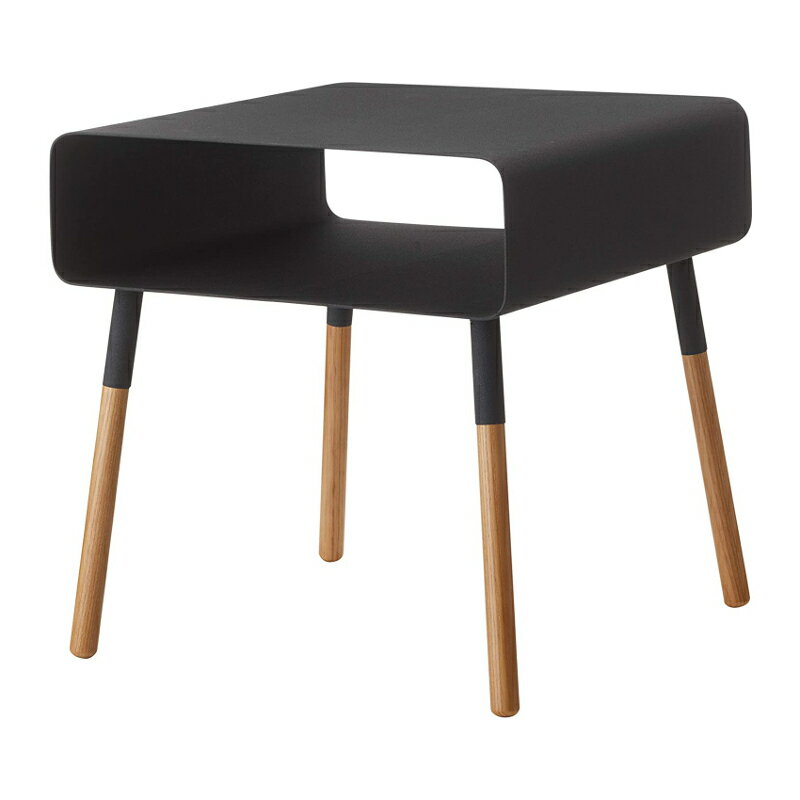 ローサイドテーブル 幅35cm 高さ35cm プレーン PLAIN ブラック ホワイト 4229 山崎実業 YAMAZAKI 脚部組立て [2]