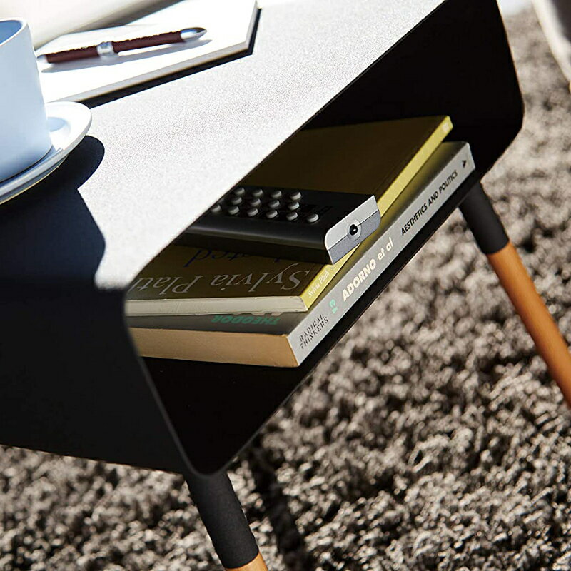 ローサイドテーブル 幅35cm 高さ35cm プレーン PLAIN ブラック ホワイト 4229 山崎実業 YAMAZAKI 脚部組立て [3]