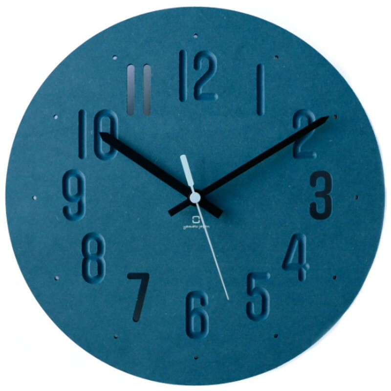 壁掛け時計 MAT CLOCK マットクロック 乾電池式 ブルー グレー ブラック YK20-101 日本製 ヤマト工芸 yamato 掛け時計 ウォールクロック 掛時計 [2]