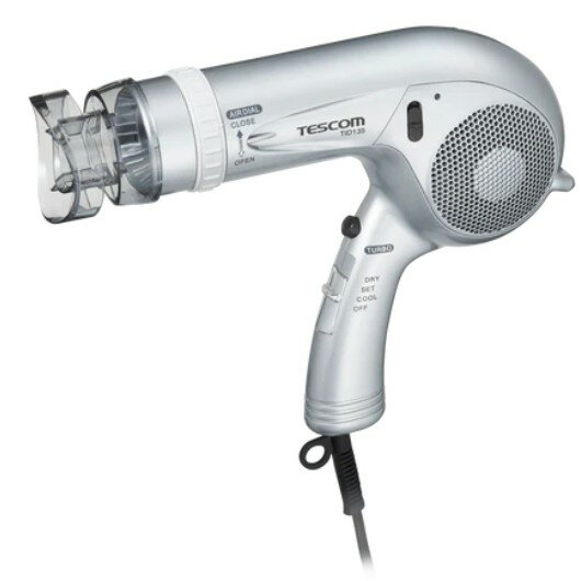 テスコム TID135S マイナスイオン ヘアードライヤー 1200W 大風速 強力スピードドライ 速乾 シルバー TESCOM
