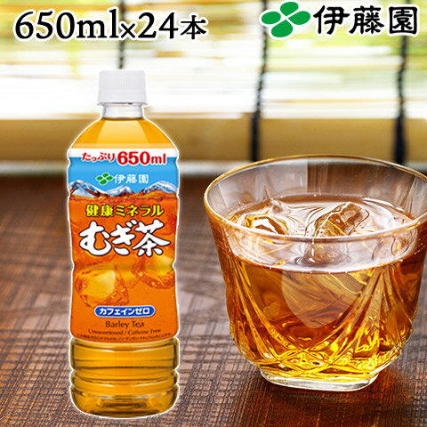 【伊藤園】健康ミネラルむぎ茶 ノンカフェイン ペットボトル 650ml （24本入り） 1ケース　定期購入 まとめ買い 箱 レビュー書いて次回500円OFF