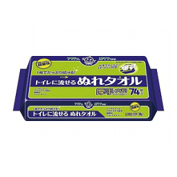 【お買い物マラソン応援】日本製紙クレシア　Tトイレに流せるぬれタオル 74枚　80810【介護 からだふき 清拭 お風呂に入れない 体を洗えない ウェットティッシュ タオル】