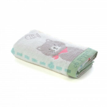 ハートウエル ポペット2 フェイスタオル グレー(ネコ) 15380249