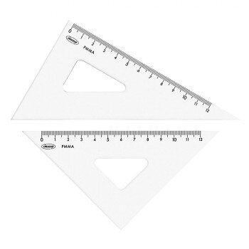 共栄プラスチック メタクリル三角定規(目盛付) 15cm A-520