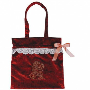 水森亜土 レース＆ベロア巾着トート バラ AD-8327