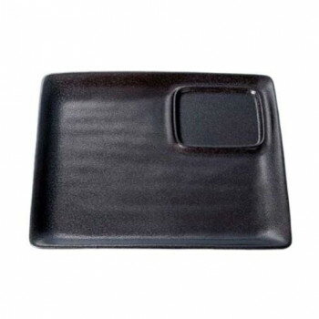 福井クラフト　25cmABS陶風フリープレートこげ茶ゆず天目(裏黒) 51021985