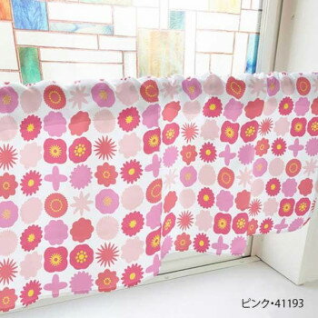 カフェカーテン モチーフ 1000×450mm ピンク・41193