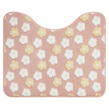 ふわりんこトイレマット　フラワー ピンク