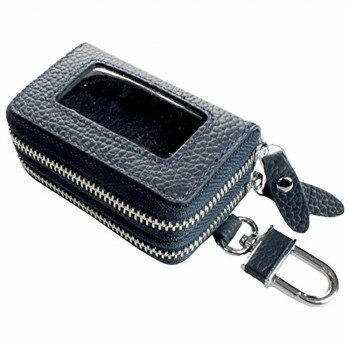 AWESOME(オーサム)　スマートキーケース　クリア窓付きダブルファスナータイプ　ネイビー　ASK-CMW012