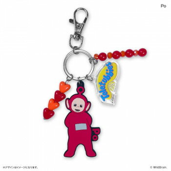 テレタビーズ　ビーズ付きラバーキーホルダー　Po(ポー)　75×35×5mm