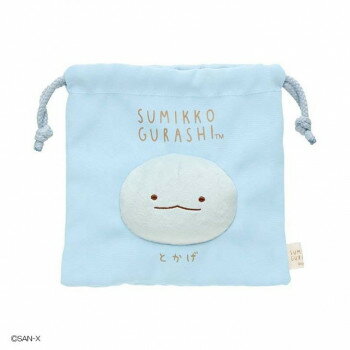 サンエックス San-x すみっコぐらし ふわふわフェイス巾着(すみっコ大好きシリーズ・とかげ) CA50605