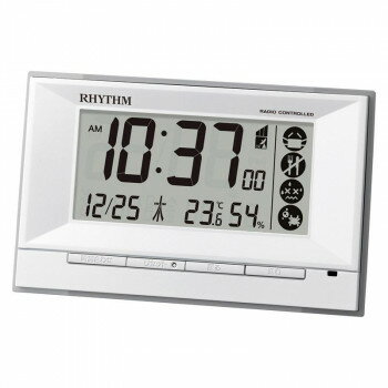 リズム 環境目安表示付き電波アラームクロック 8RZ207SR03 5263-063