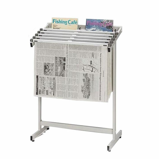 ナカキン　新聞架　5本掛　マガジンラック付　563S-WG