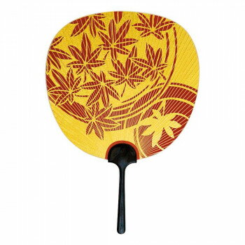 日本製(MADE IN JAPAN) 大型透かしうちわ 金彩(赤) 1105