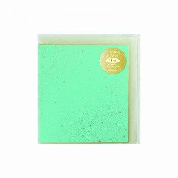 二つ折り スパークリング色紙 ミニ　ミントブルー　62-247
