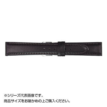 MIMOSA(ミモザ) 時計バンド EMカーフ 16mm ブラック (美錠:銀) CEM-A16