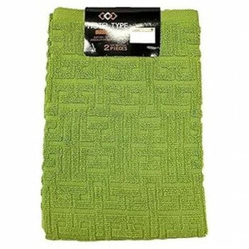 Face Towel - 林(HAYASHI) フェイスタオル バラエティカラー5 2枚組 モスグリーン FO801414