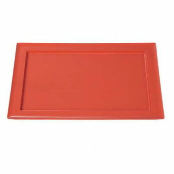 福井クラフト　8.5寸長角プレート 柿朱 17411790