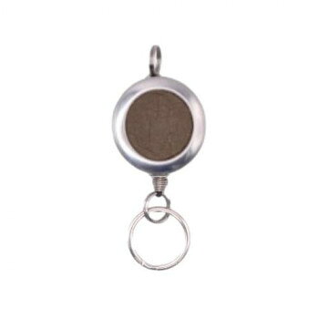 INAZUMA イナズマ 合皮付きリールキーホルダー 1個入 コードの長さ約60cm 870 焦茶 AK-68-25S