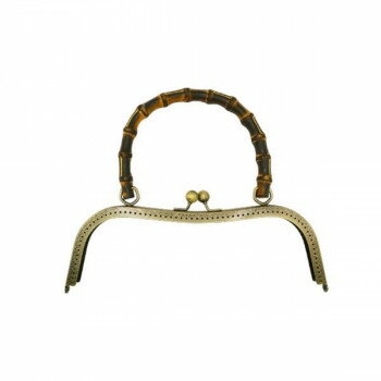 INAZUMA イナズマ 竹持ち手付き口金 (約)横27×高さ21.5cm (AG) BK-2702