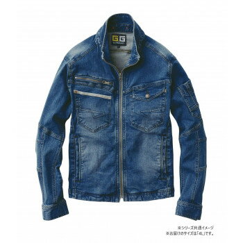 桑和 1092-00 デニムブルゾン 4Lサイズ ミッドインディゴ(557) G.GROUND