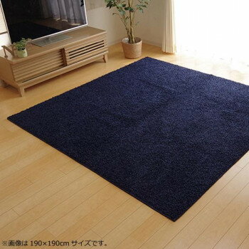 ラグ カーペット 『シャンゼリゼ』 ネイビー 約190×190cm 4722579