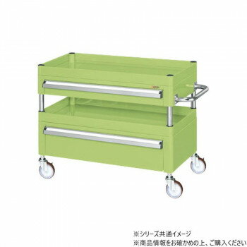 サカエ CSパールワゴン中量タイプ 引出し付 グリーン CSP-6062ACNU