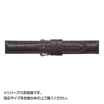 MIMOSA(ミモザ) 時計バンド IT型押ワニ 19mm ダークブラウン (美錠:銀) CIT-B19