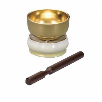 美濃焼 花輪 りん台3点セット(りん2.0寸)　柚