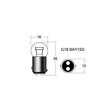 Light Valves - M＆Hマツシマ 白熱電球(1個入) 12v27/8w G18 BAY15D オレンジ 1P5412 OR