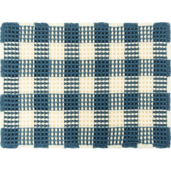 Ag+抗菌ワッフルバスマット　40×60cm ブルー